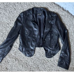 Sheepskin Leather Jacket - Cropped