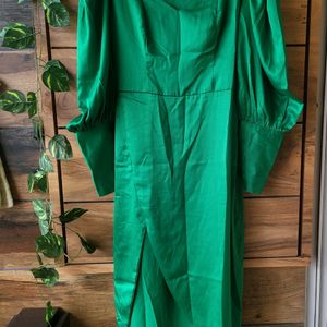 STREET9 green Color Satin Dress For Party Wear