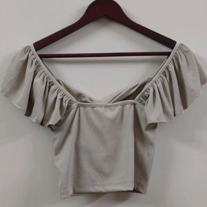 Ruffle Sleeves Crop Top Littlebox