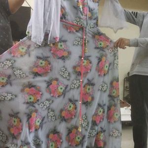 Floral cane gown