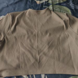 H&M Ribbed Beige Top