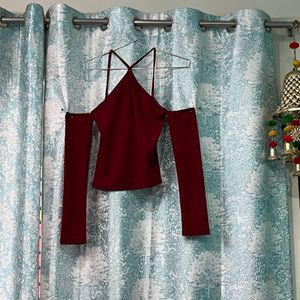 Maroon Top For Party And Outings