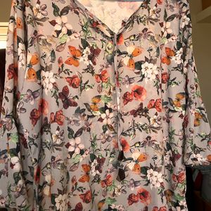 Floral Print Short Kurta