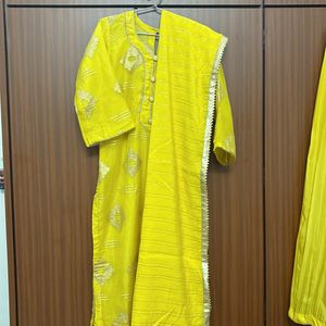 Women Yellow Palazzo Suit