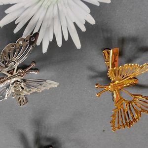 Gold And Silver Butterfly Wings Clips