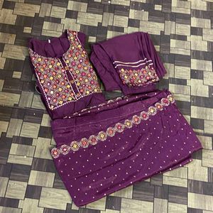 PURPLE KURTA SET