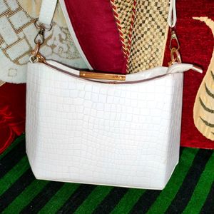 Trendy White Sling Bag