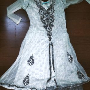 White Ethenic Anarkali Bust Free Size 32 to 34 ,/3