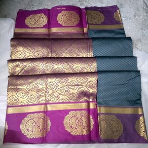 Ash Color Silk Saree