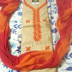 New Unstitched Cotton Shalwar Suit With Dupatta