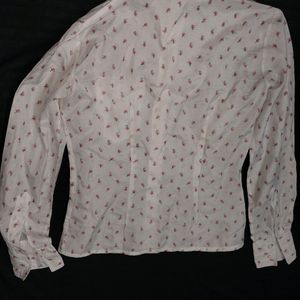 Coquette Floral Cute Shirt With Flower Buttons