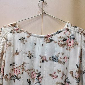 Floral White Printed Top (Women)