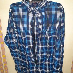 Blue Party-Wear Full Sleeves Shirt