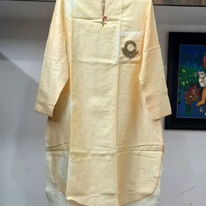 Cream Work Kurta