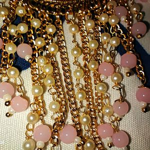 PANASH Women's Brass Drop Earrings (Pink)