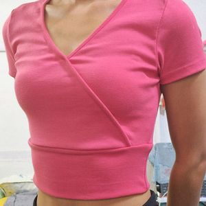 Casual Regular Sleeves Solid Women Pink Top