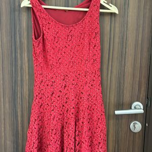 Cute Flared Mini Red Dress