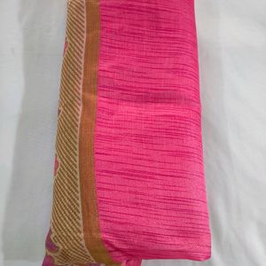 Pink Bhagalpuri Silk Saree Without Blouse Piece