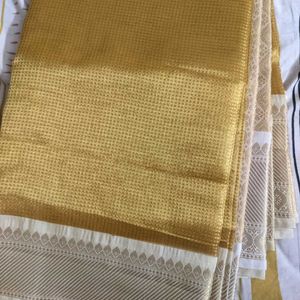 Checked Golden Saree