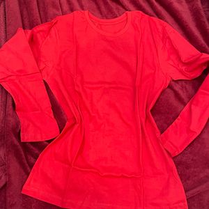 Basic Red Full Sleeves Tshirt