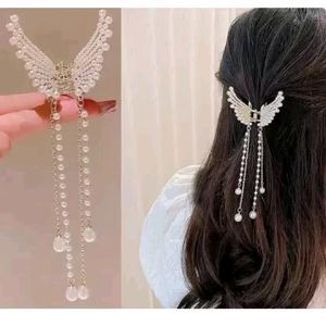 Pearl Tassel Butterfly Metal Clutcher Korean Hair