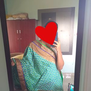 🟢🌀 Vibrant Seagreen Saree 🌀🟢