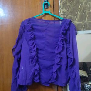 Purple Ruffle Shirt