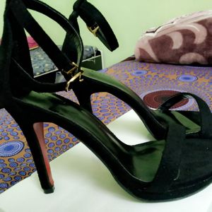 Black Velvet Stilletto Shein Heels