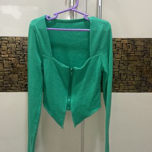 corset cropped top green