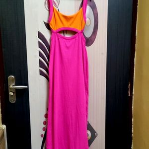 Trendyol Pink And orange colour block Dress