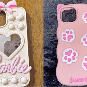 2 Cute Barbie And Kitty Phone Case For Iphone 13