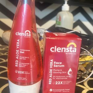 Clensta Face Serum and Aloe Vera Gel