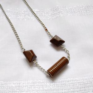 Chocolate Colour Simple Minimal Necklace