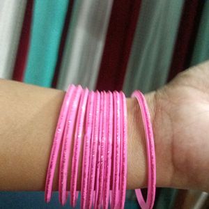 Selling Bangles Set Pink Colour Party Wear