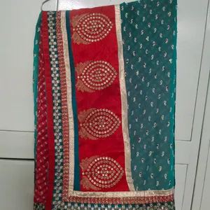 Two Toned Saree With A Heavy Border