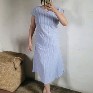 Blue Striped Summer Dress