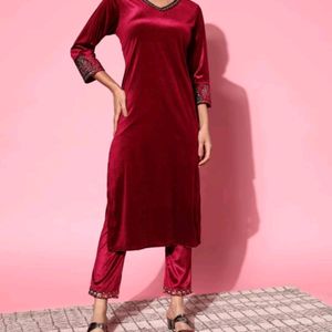 Velvet Kurta Set