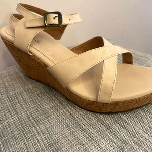 Marc Loire Strappy Wedges With Buckle Closure