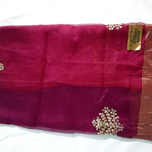 Chiffon Saree With Tussels