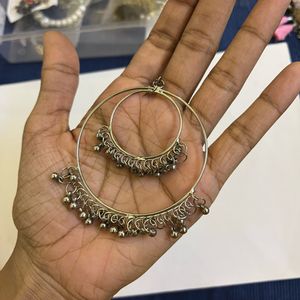 Silver hoop earrings