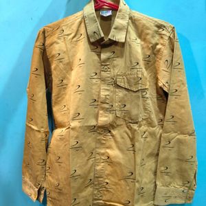 Mustard Colour Cotton Boy Shirt