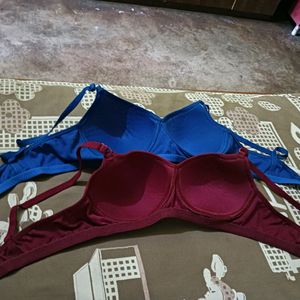 2 Piec Of Padded Bra One Blue And Maroon