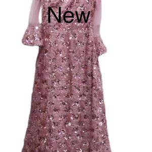 Pink Ethnic Gown For Girls