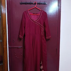 Maroon Anarkali Kurti