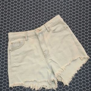 Washed Blue Denim Shorts