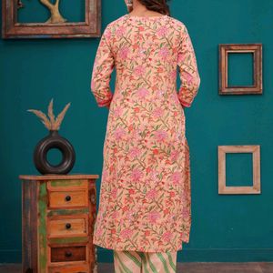 Pure Cotton Kurti & Pant with Dupatta (3pcs)