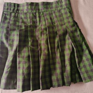 Green And Black Mini Skirt