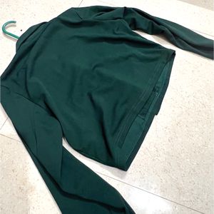 Trendy Bottle Green Mid Length Blazer