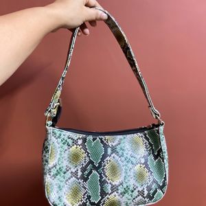 Cobra Print Shoulder Bag