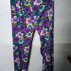 Flowery printed purple nd black combination heram pant